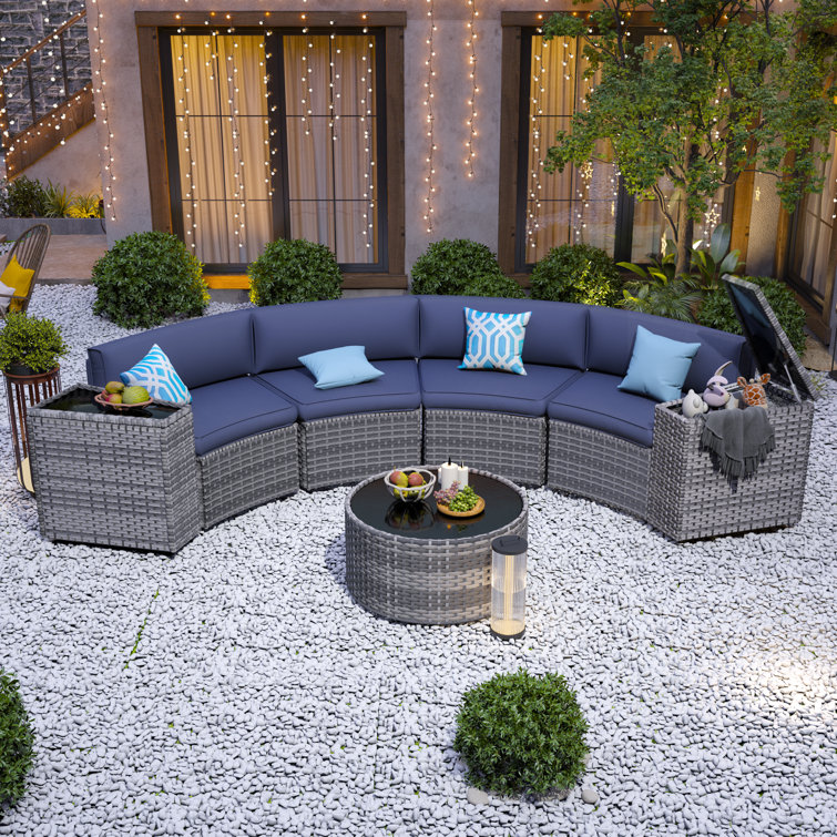 Arijit 6 - Person Outdoor Seating Group with Cushions